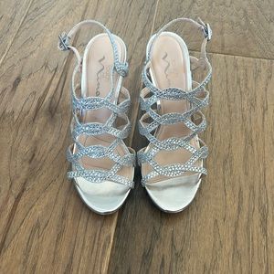 Silver Rhinestone Heels